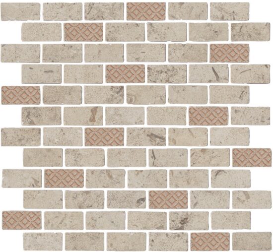 KERAMA MARAZZI MBD015 Декор Про Лаймстоун Антика 3 мозаичный бежевый матовый 32х30х0,9