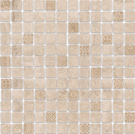KERAMA MARAZZI MBD002 Декор Риальто Антика 2 мозаичный бежевый светлый матовый 30х30х0,9