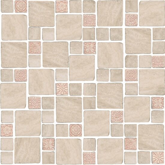 KERAMA MARAZZI MBD006 Декор Риальто Антика 4 мозаичный бежевый светлый матовый 30х30х0,9