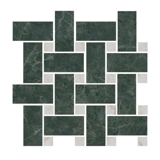 KERAMA MARAZZI T038/SG6542 Декор Серенада мозаичный зелёный лаппатированный 32x32x0,9
