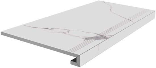 KERAMA MARAZZI SG849992R/GCF Ступень клееная Монте Тиберио белый лаппатированный 33x80x0,9