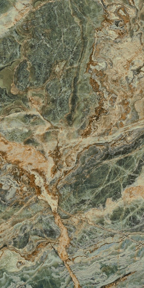 KERAMA MARAZZI SG593522RB/D Панно Риальто Нобиле 2 зелёный лаппатированный обрезной 119,5x238,5x0,9