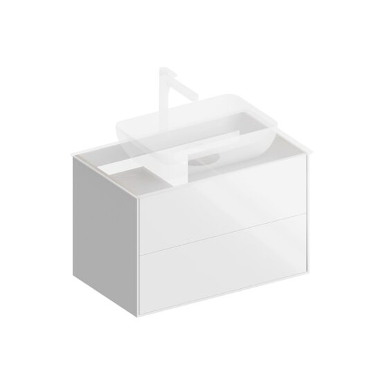 KERAMA MARAZZI PLB.M.80.2/WHT.V Тумба PLAZA Modern подвесная 80, 2 ящика, белая глянцевая