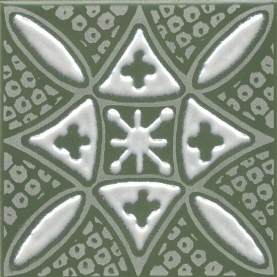 KERAMA MARAZZI KMD3STA019GN Декор Бахия 2 зелёный глянцевый 9,8x9,8x0,7