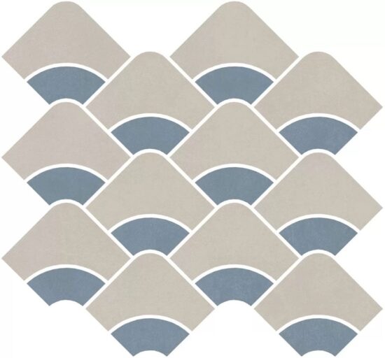 KERAMA MARAZZI KMD2HID005BR Декор Таделакт наборный бежевый светлый, синий светлый матовый обрезной 30x28x0,9