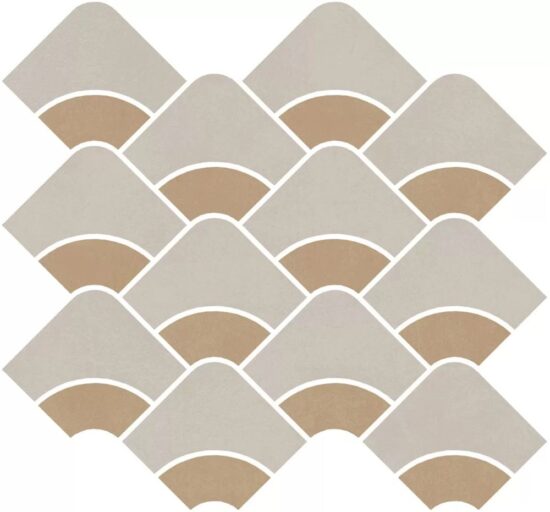KERAMA MARAZZI KMD2HID009BR Декор Таделакт наборный бежевый светлый, жёлтый матовый обрезной 30x28x0,9