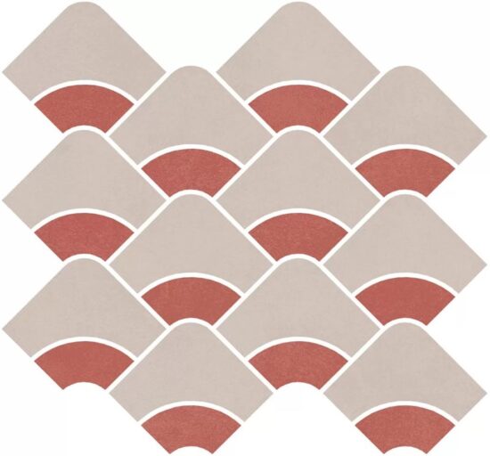 KERAMA MARAZZI KMD2HID010BR Декор Таделакт наборный бежевый светлый, красный матовый обрезной 30x28x0,9