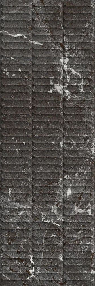 KERAMA MARAZZI KM3090B0170R Тубкаль чёрный глянцевый структура обрезной 30x89,5x1,05