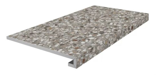 KERAMA MARAZZI KM6060G0011RGCF Ступень фронтальная клееная Бричиола серый матовый обрезной 33x60x0,9