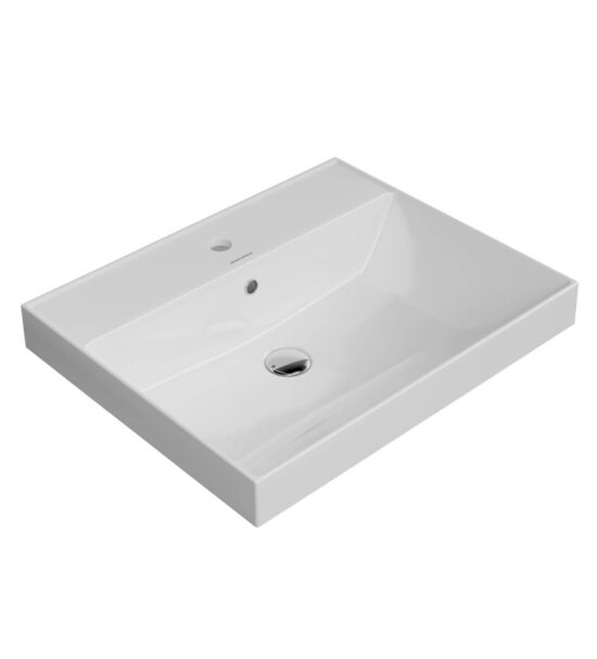 KERAMA MARAZZI CU.wb.60 Раковина CUBO подвеснаямебельная 60, белая глянцевая